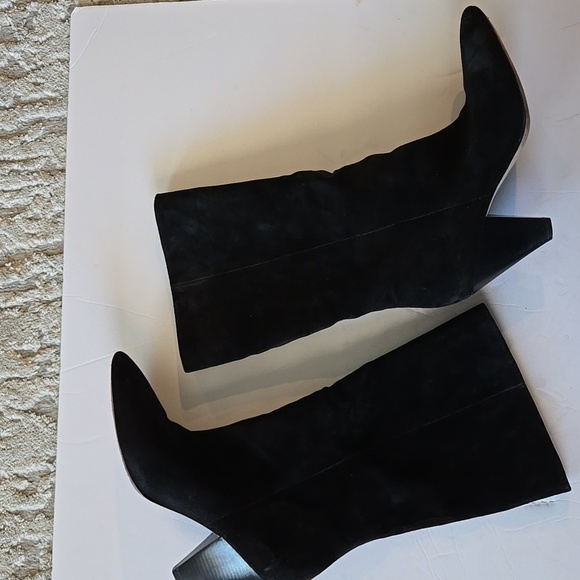 Veronica beard blondie black slip on slouchie heeled boots Size 8.5 - Picture 2 of 10
